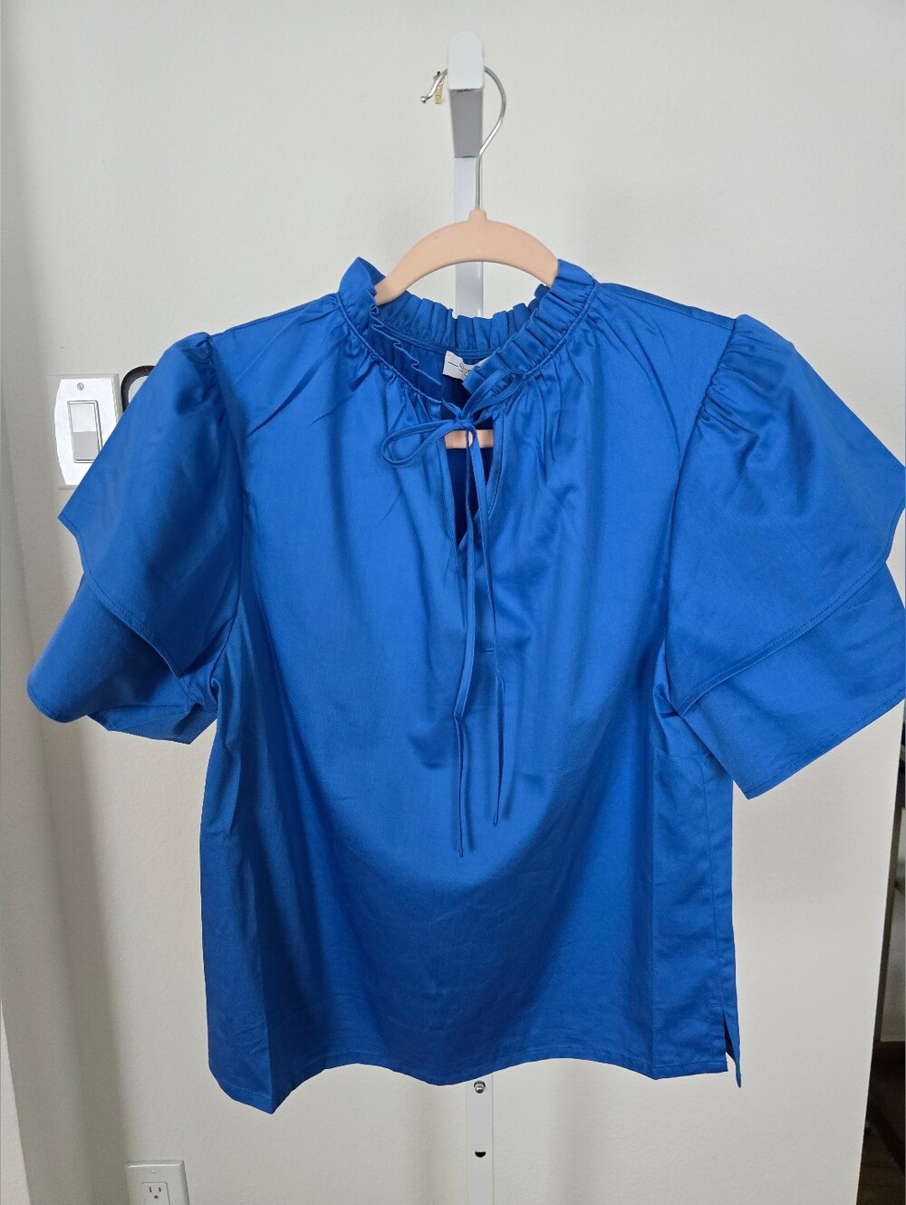 NWT S'edge Sally Poplin Top in Indigo